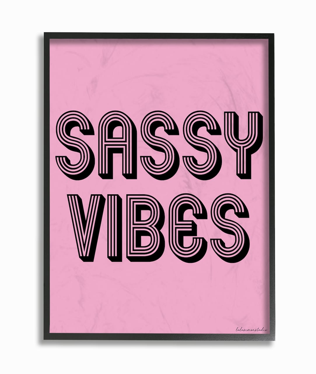 Stupell Industries lulusimonSTUDIO Pink & Black Sassy Vibes in Black Frame Wall Art